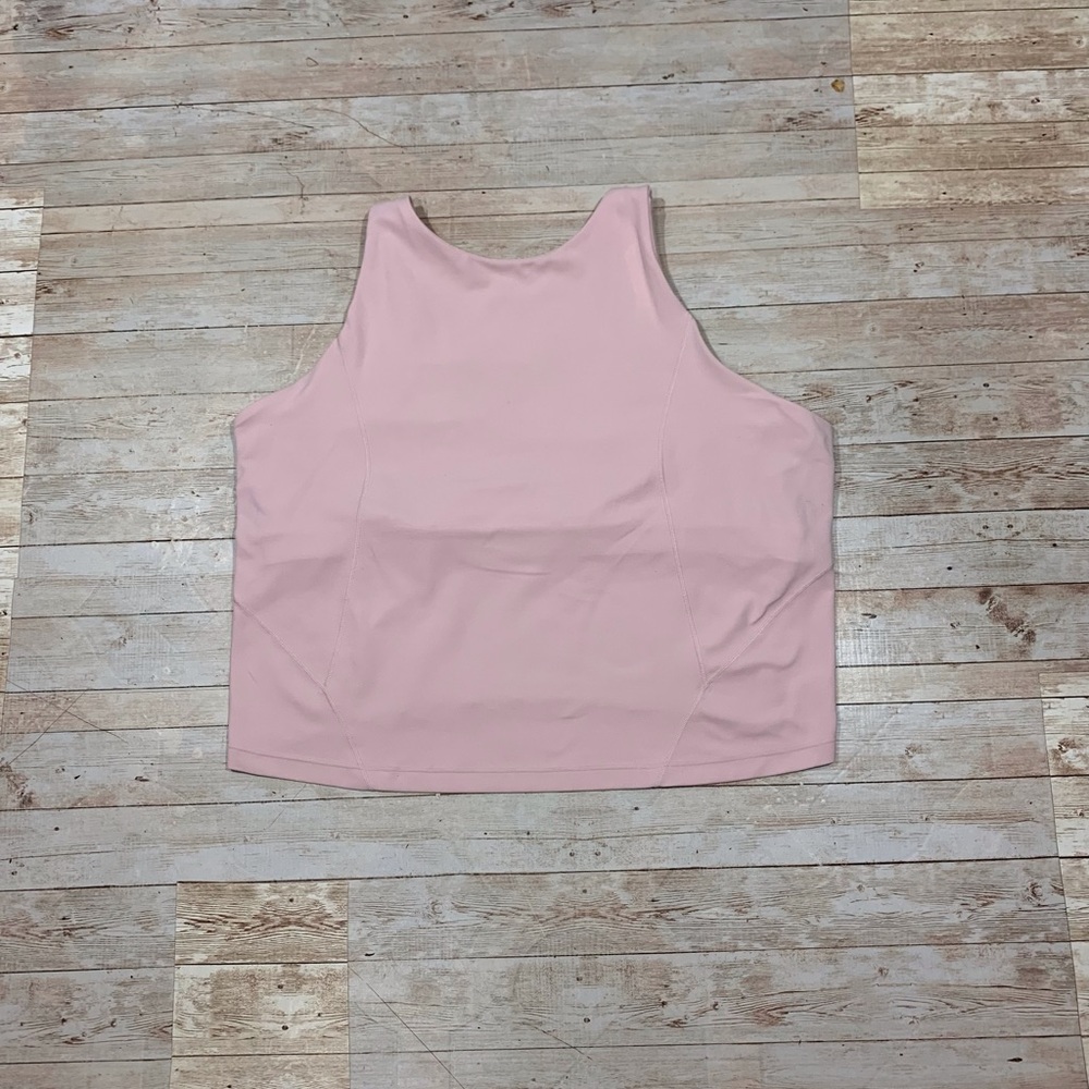 Lululemon Align High Neck Tank Top Cropped Sports Bra Flush Pink Size 18 W1DKES